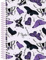 Caderno Universitário Espiral Papilio Borboletas 10 Matérias 160 Folhas Capa Dura Animativa