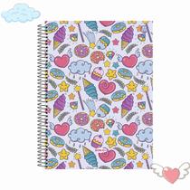 Caderno universitário feminino espiral 80 folhas Bom D+