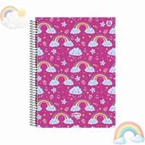 Caderno universitário feminino espiral 80 folhas Bom D+