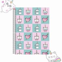 Caderno universitário feminino espiral 80 folhas Bom D+