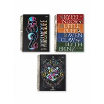 Caderno Universitário Harry Potter 12 Matérias 240 Fls Com Adesivos e Folha Bolso