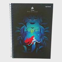 Caderno Universitário Jandaia Princesas Disney Capa Preta 1 Matéria 80 Folhas - Diversas Capas