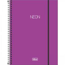 Caderno Universitário Neon Preto 10 Matérias Tilibra 160 Folhas Pautadas e Espiral Colorida