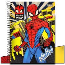 Caderno Universitario Spider Man C/ Adesivo 10 Matéria 160 Folhas