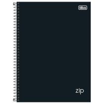 Caderno Universitário Tilibra 10 Matérias Zip Preto 160 Folhas Capa Dura