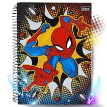 Caderno Universitario Tilibra Homem Aranha Adesivo 10 Matéria 160 Folhas