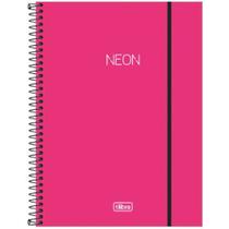 Caderno Universitário Tilibra Neon Pink 10 Matérias Capa Plástica
