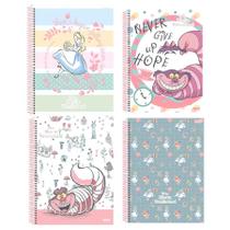 Caderno Unv Espiral Capa Dura Alice In Wonderland 80F 1Mat