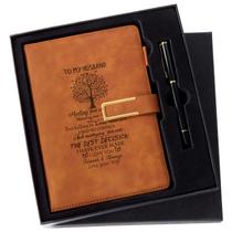 Caderno vintage Leather Journal kullder A5 com caneta para homens