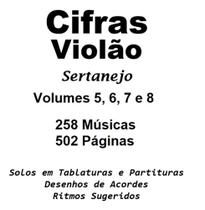 Cadernos de cifras e Solos Violão Sertanejo Volumes 5-6-7-8