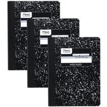 Cadernos de composição Mead, pacote com 3, Wide Ruled, 100 folhas