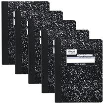 Cadernos de composição Mead Wide Ruled, 100 folhas, pacote com 5