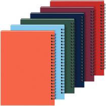 Cadernos espirais Yahenda A5, 21 x 14 cm, forrados, pacote com 6 cores Cadernos espirais Yahenda A5, 21 x 14 cm, forrados, pacote com 6 cores