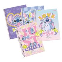 Cadernos Espiral Grande Capa Dura Stitch 80 Fls 01 unid