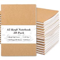 Cadernos feela A5 Pacote com 30 Unidades Kraft 60 Páginas com Linhas Cadernos feela A5 Pacote com 30 Unidades Kraft 60 Páginas com Linhas
