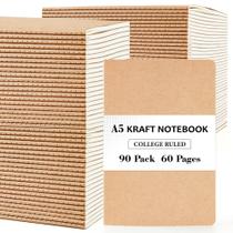 Cadernos Feela Kraft A5 21x14 cm Pacote com 90 Unidades 60 Páginas Cadernos Feela Kraft A5 21x14 cm Pacote com 90 Unidades 60 Páginas