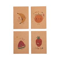 Cadernos Mini Retro De Papel Kraft Com Tema De Frutas Espaciais, Pacote Com 10, 16 Folhas, Materiais