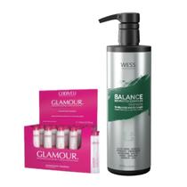 Cadiveu Ampola Glamour 10x15ml + Wess Balance Shampoo500ml