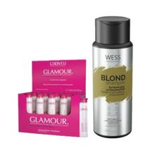 Cadiveu Ampola Glamour 10x15ml + Wess Blond Shampoo 250ml