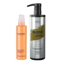 Cadiveu Booster Nutri Glow 200ml + Wess Blond Shampoo 500ml - CADIVEU/WESS