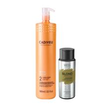 Cadiveu Cond. Nutri Glow 980ml + Wess Blond Shampoo 250ml