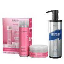 Cadiveu Kit Home Care Glamour + Wess Repair Cond. 500ml