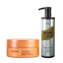 Cadiveu Máscara Nutri Glow 200ml + Wess Blond Shampoo 500ml