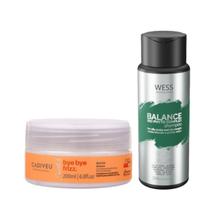 Cadiveu Mask Bye Bye Frizz 200ml + Wess Balance Shampoo250ml