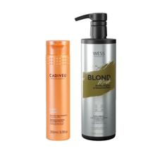 Cadiveu Shampoo Nutri Glow 250ml + Wess Blond Mask 500ml