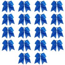 Caenagrion, 18 peças, 8" de largura, laços de cabelo azuis, suporte de rabo de cavalo, elástico, feito à mão para líderes de torcida, adolescentes, meninas, esportes universitários Caenagrion, 18 peças, 8" de largura, laços de cabelo azuis, suporte de rabo de cavalo, elástico, feito à mão para líderes de torcida, adolescentes, meninas, esportes universitários