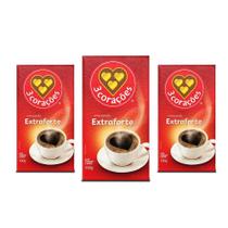 Café 3 Corações Extraforte A Vácuo Kit 3 Pacotes 500G