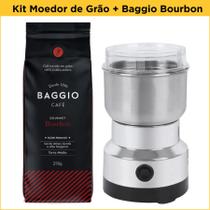 Café Baggio Torrado em Grãos + Moedor Elétrico Inox de Grãos