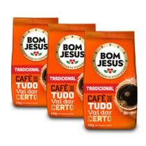 Café Bom Jesus Tradicional Moído Kit 3 Pacotes de 500g cada