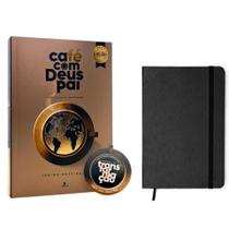 Café com Deus Pai 2025 porções diárias de transformação e Caderno de anotações Moleskine com pauta