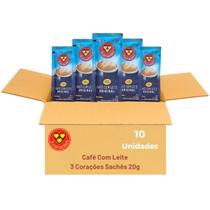 Café Com Leite 3 Corações 10 Sachês 20g Cada