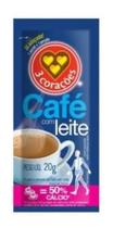 Café com Leite 3 Corações 20g Sachê - Pacote com 25 Unidades