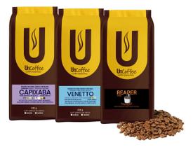Café Conilon Especial 85 Pontos Trio Uncoffee 3 X 250g Grãos Café Conilon Especial 85 Pontos Trio Uncoffee 3 X 250g Grãos