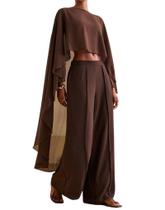 Café de chiffon feminino transparente, comprido, alto e baixo, de bainha baixa, Cape Aonoall Café de chiffon feminino transparente, comprido, alto e baixo, de bainha baixa, Cape Aonoall