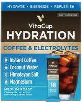 Café de hidratação VitaCup com eletrólitos Água de coco 18 Ct Café de hidratação VitaCup com eletrólitos Água de coco 18 Ct