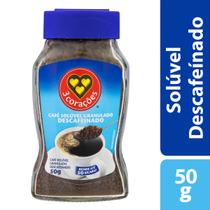 Café descafeinado solúvel em vidro 3 CORAÇÕES 50g Café descafeinado solúvel em vidro 3 CORAÇÕES 50g