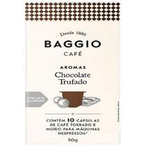 Café em cápsula compatível nespresso aroma choco trufado baggio 10un