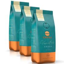 Café Em Grãos Premium Orfeu Arara Kit 3 Pacotes De 250G