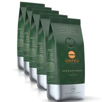 Café Em Grãos Premium Orfeu Descafeinado Kit 5 Pacotes 250G