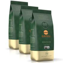 Café em Grãos Premium Orfeu Orgânico Kit 3 Pacotes de 250g