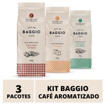 Café Em Pó Baggio, 3 Pacotes, 750g, Chocolate Trufado, Menta e Caramelo, Café Moído Aromatizado - Baggio Café