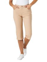 Café feminino Capri Jean Lee, relaxado, tamanho 4 Café feminino Capri Jean Lee, relaxado, tamanho 4
