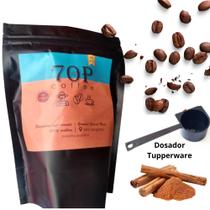 Café Gourmet com Canela 500g combate Diabetes + Dosador Tuppeware - 70P Coffee