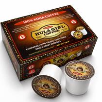 Café Hula Girl Kona 100% Torra Média 6 Cápsulas K-Cup