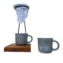 Café Individual 2 Canecas ceramica e coador Demolição Cinza Café Individual 2 Canecas ceramica e coador Demolição Cinza