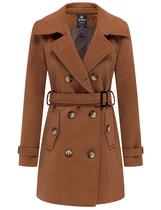 Café misto de lã pea Coat wantdo para mulher